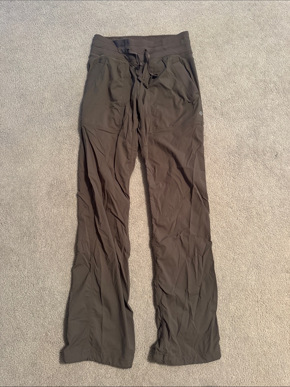 lululemon Dancer Olive Green Track Pants Boot Cut